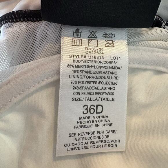 NWT Coco Reef Black White Tropical Print Piece Swimsuit Womens Size 36D (725) - Picture 6 of 7